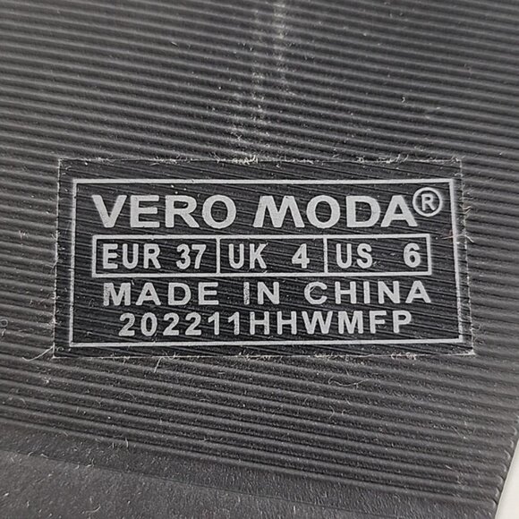 Vero Moda Black Twist Square Toe Slides Sandals Faux Leather Size 6 - Picture 11 of 11